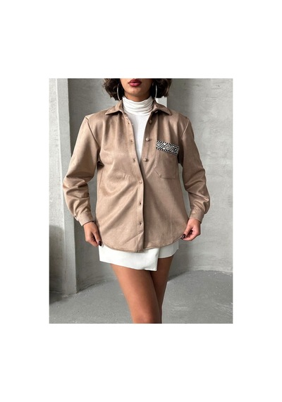 Verymoda Süet Gömlek - F1517 VİZON
