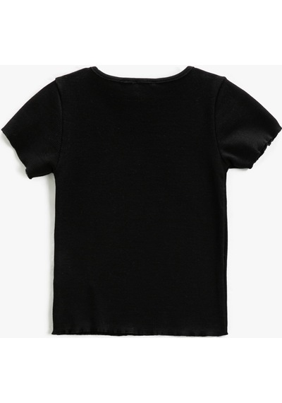 Koton Basic Tişört Slim Fit Kısa Kollu Bisiklet Yaka Ribanalı Siyah 3skg10159ak 3SKG10159AK999 Siyah