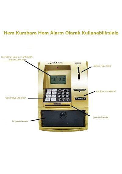 Monozone Şifreli Kumbara Atm Şekilli Eğitici Hesap Makinesi  Sesli