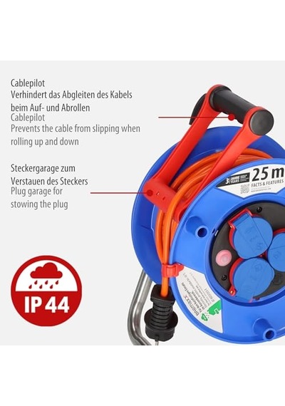 Garant Serisis Ip44 Lisanslı 25 Metre Makaralı Uzatma Kablosu Turuncu Genel
