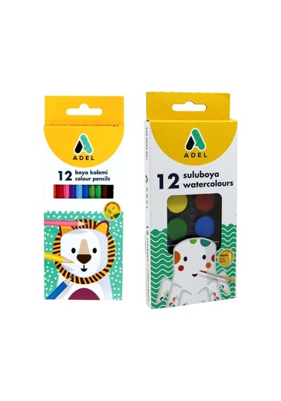 Adel Faber-castell Okul Seti - Sulu Boya - Kuru Boya - Pastel Boya - Silgi - Kalem - Uç Karışık