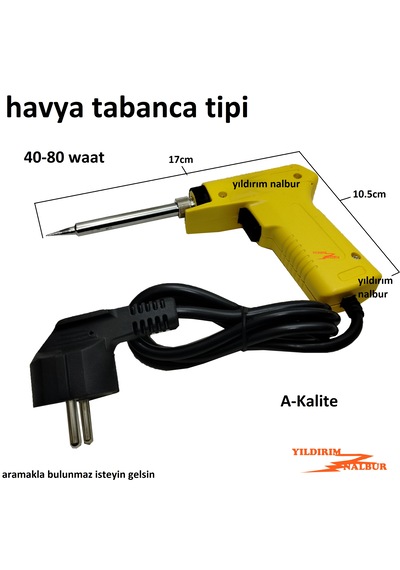 Havya Leyim Tabancası 40-80 Waat Tabanca Tipi Kaynak Tabancası