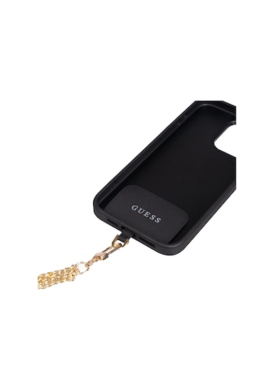 Apple Uyumlu iPhone 15 Pro Max Kılıf Guess Lisanslı 4g Büyük Metal Logolu Askılı Kapak Siyah