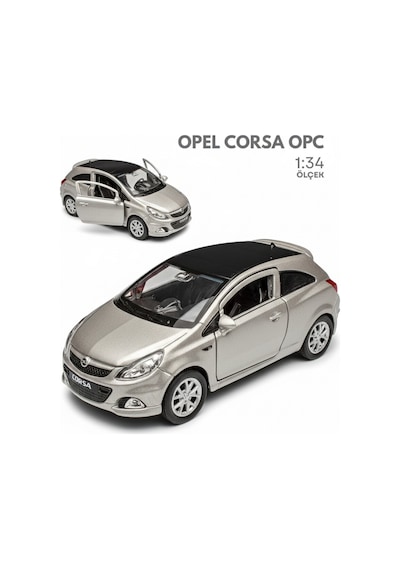 Gri 1:34 Ölçek Die Cast Kapıları Açılır Lisanslı Opel Corsa Opc Oyuncak Metal Model Araba Çok Renkli