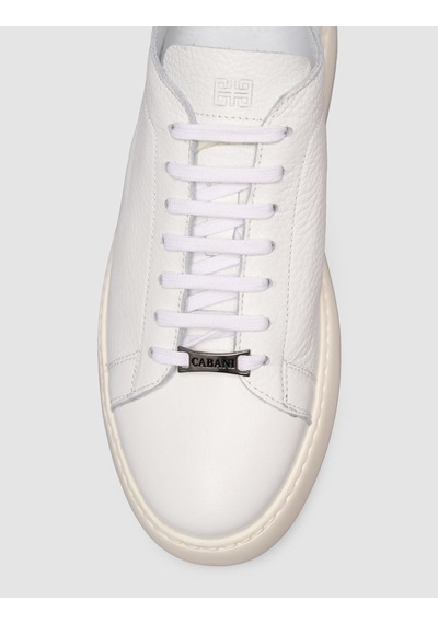 Cabani Erkek Minimal Beyaz Deri Sneaker Beyaz