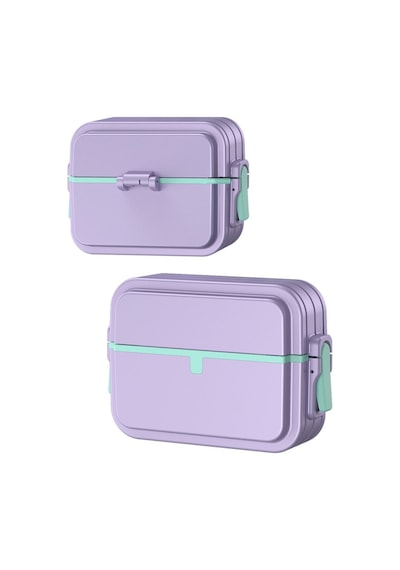 Apple Uyumlu AirPods Pro 2. Nesil İle Kılıf Kilit İnce Çizgi Dizayn Case 404 Lila