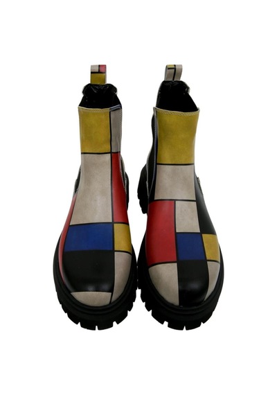 Kadın Vegan Deri Çok Renkli Bilekte Bot - Piet Mondrian - Composition Tasarım Çok Renkli Kadın Vegan Deri Çok Renkli Bilekte Bot - Piet Mondrian - Composition Tasarım Çok Renkli