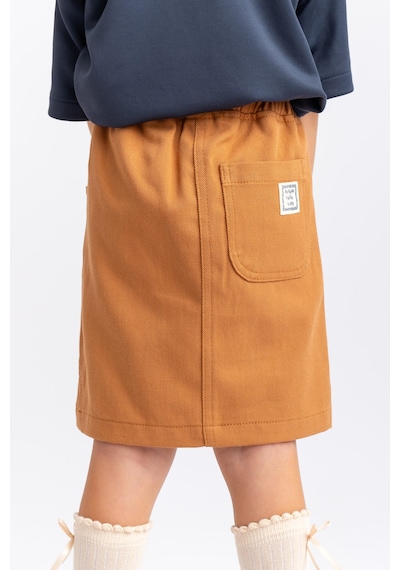 Oliventhekid Gabardin Kız Çocuk Etek Taba Taba