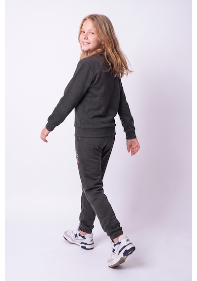 Fyk Kids Kız Çocuk Baskılı Bisiklet Yaka Çift Cepli Eşofman Takımı Füme