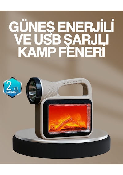 Solar Cob Alev Efektli Lamba Güneş Enerjili, Suya Dayanıklı, Taşınabilir