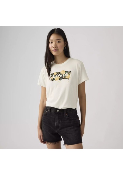 Levi's Kadın Premium Grafik Baskılı Favori Kısa Kollu Bej Tişört - 005gv-0019