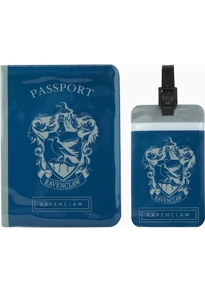 Cinereplicas Harry Potter Ravenclaw Pasaport Kılıfı Ve Valiz Etiketi Seti Kartlık Cüzdan Mavi
