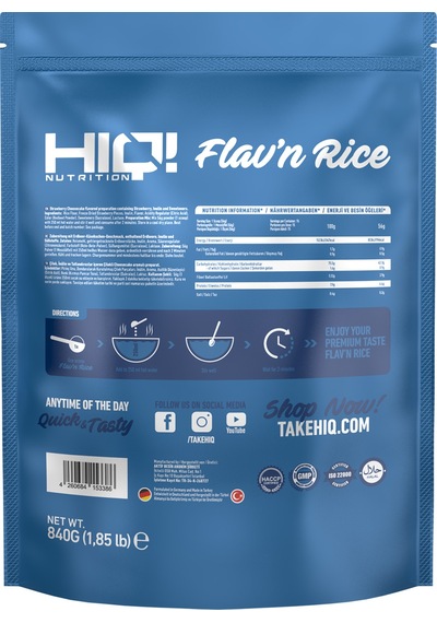 Hıq Flav'n Rice 840g Strawberry Cheesecake Flavored