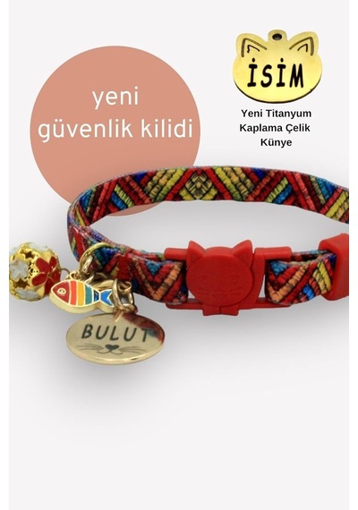 Güvenlik Kilitli Kedi Tasması, Isimli Kedi Tasması, Kedi Isimlik, Kedi Künyesi, Safety Click De Diğer