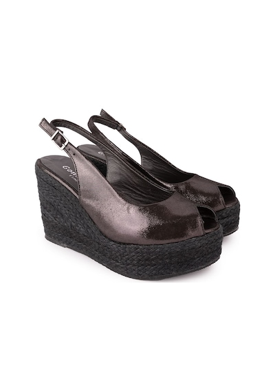 Gondol Kadın Hakiki Deri Dolgu Topuk Platform Sandalet Ell.6978 001