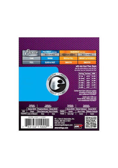 Elixir 11000 Polyweb Bronze Extra Light Akustik Gitar Teli .010-.047