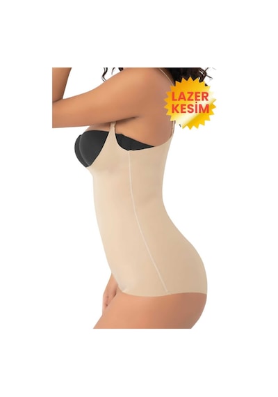 Uniquetrenders Kadın Lazer Kesim Ve Toparlayıcı Göğüs Altı Askılı Body Korse 3'lü Set Ten Rengi