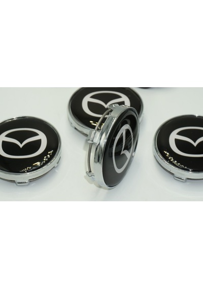 Mazda Jant Göbeği Gümüş Siyah Kapak Seti 60mm