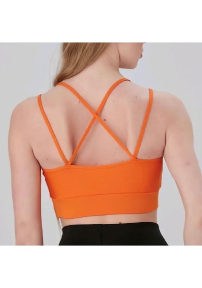 Sırt Çapraz Askılı Crop Bluz - S504571 Turuncu