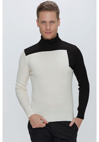 Efor Tr 842 Slim Fit Ekru Klasik Triko Ekru