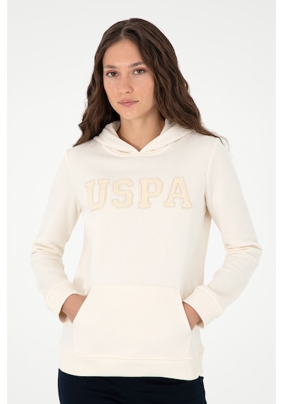 U.S. Polo Assn. Kadın Krem Basic Kapüşonlu Sweatshirt 50296931-VR071