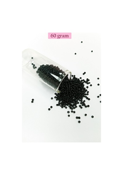 Dökme Cam Kum Boncuk 11/0 2 Mm - 60 Gram - Siyah - Bnc045