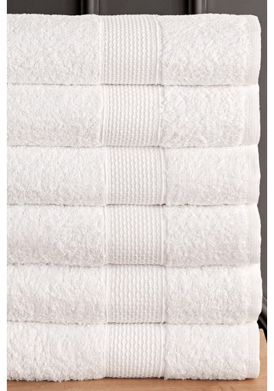 Güvenal Blanc 6'lı 50x90cm El Yüz & Saç Havlusu Seti Havlu El Havlusu Banyo Havlusu I Çeyiz Havlusu Beyaz