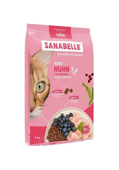 Sanabelle Life Tavuklu Ve Yaban Mersinli Yetişkin Kuru Kedi Maması 8 Kg