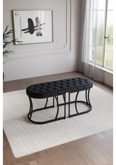 Selenit Lüks Puf Bench Bank 45 110 Siyah