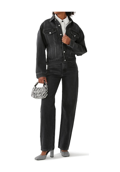 T By Alexander Wang Oversize Trucker Ceket Koyu Gri