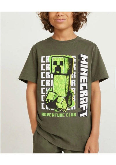Sea Bubbles Minecraft Çocuk Tişört St08740 Yeşil
