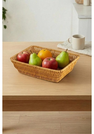 Dikdörtgen Rattan Mini Ekmek Sepeti - Bb6061 Çok Renkli