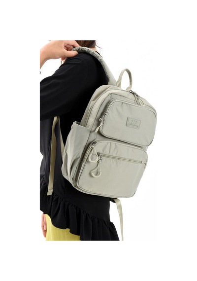 Baginn Unisex Sırt Çantası Paraşüt Kumaş Hafif Çok Cepli Yağmur İtici Kumaş 34 24 Cm 571 Collection Bej
