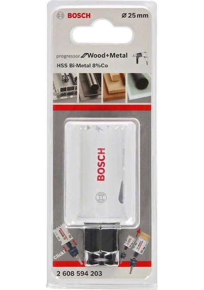 Bosch Yeni Progressor Serisi Ahşap ve Metal için Delik Açma Testeresi (Panç) 25 mm-2608594203
