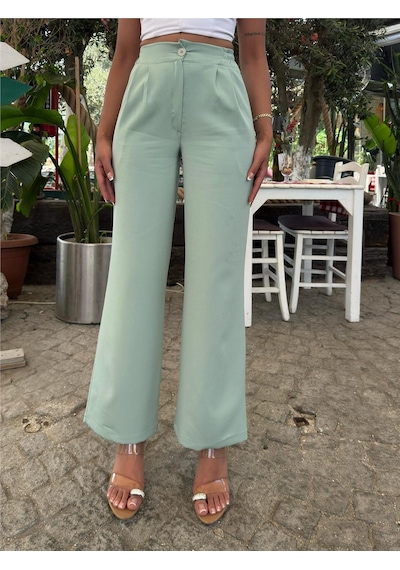 WeShaya Mint Likralı Palazzo Pantolon Mint