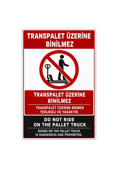 Transpalet Üzerine Binilmez 35x50cm Pvc Isg Levha