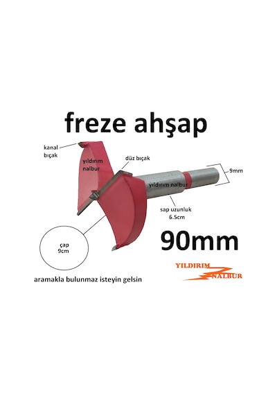 90 Mm Freze Mobilya Menteşe Yuva Açma Ahşap Freze Torna Freze Dub