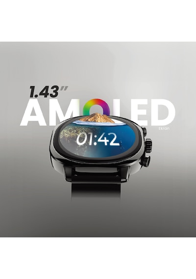 HiFuture AIX BT Arama 1,43" AMOLED IP68 Nabız SpO2 Takipli Akıllı Saat  (Distribütör Garantili)