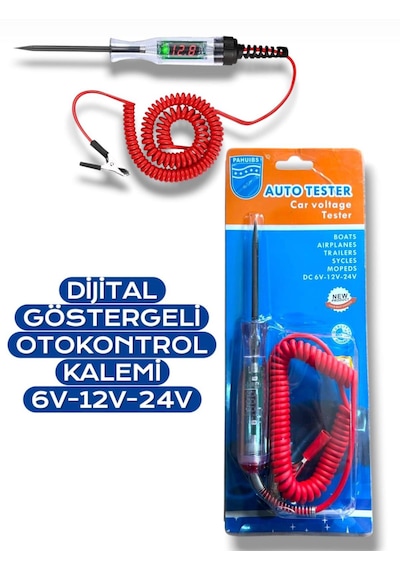 Oto Test Kontrol Kalemi Dijital Ölçüm 6-24v