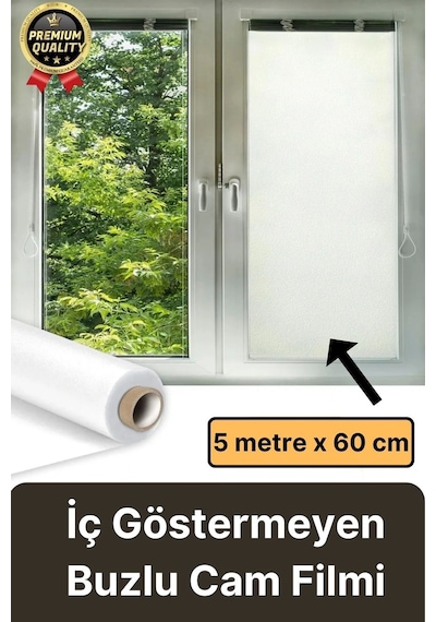 Uv Engelleyici İçeriyi Göstermeyen Yapışkan İz Bırakmaz Ofis Ev Buzlu Cam Filmi 5 Mt X 60 Cm Diğer