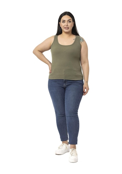 Disentis Büyük Beden Askılı Fitilli Kaşkorse Haki Body-haki Haki