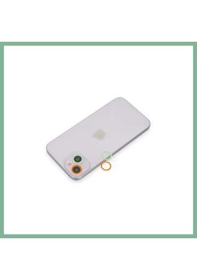 Bşkvirgo İphone 13 Mini Uyumlu Renkli Kamera Lens Koruma Cam - Turuncu-yeşil Bsk2026