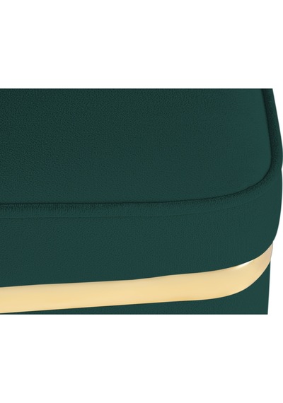 Zengo Gold Twin Line Kare Puf -yeşil Kumaş, Dekoratif Makyaj Masası Pufu-modern Style