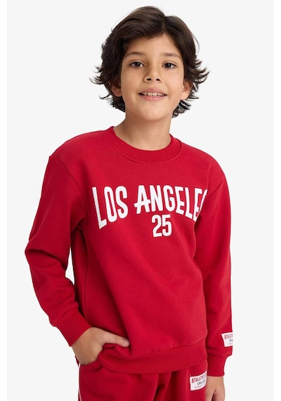 Defacto Erkek Çocuk 2li Takım Baskılı Sweatshirt Eşofman Altı G5644a825cwbr244 Kırmızı-br244