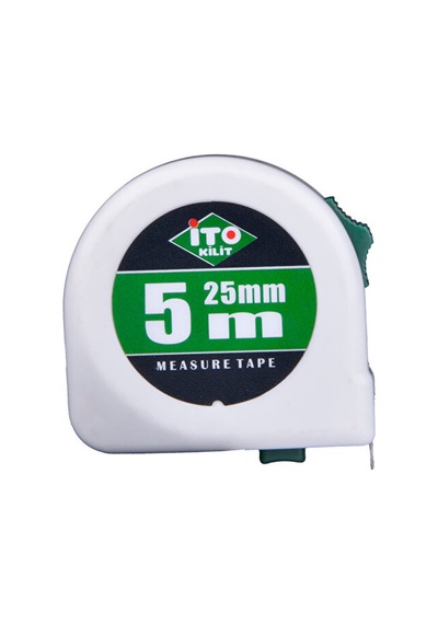 İto Kilit 5m X 25mm Çelik Şerit Metre Darbeye Dayanıklı Toptan Paket 12'li Set