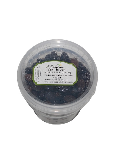 Sadıcım Kuru Sele (TUZSUZ) Siyah Zeytin USLU 650 GR