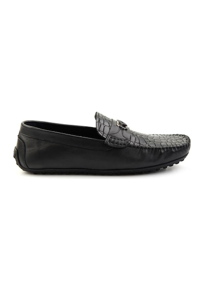 Bambi Siyah Hakiki Deri Erkek Loafer Ayakkabı E01757714803 Siyah