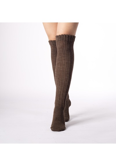 Ciho Socks Slouch 3 Çift Kadın Tozluk Dizüstü Dizaltı Kışlık Yünlü Kalın Yumuşak Çizme Bot Çorap Siyah Kahverengi Krem