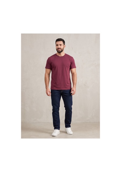 Bigmost Erkek Modal Oysho Kumaş Oversize Tişört Bordo