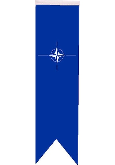 Masa Üstü Kırlangıç Nato Bayrağı - 8X30Cm Çift Taraflı Saten Kuma